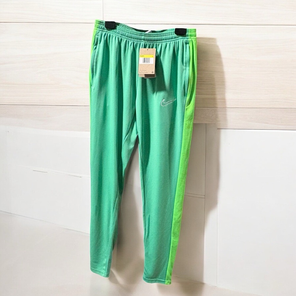 NIKE Academy Dri-Fit Women Sz S Track Workout Pants Neon Green DX0508-317
